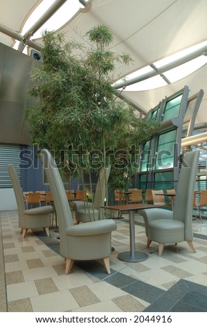 Interior design of food court in a shopping mall