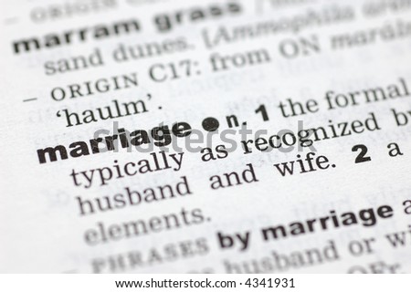A Close Up Of The Word Marriage From A Dictionary Stock Photo ...