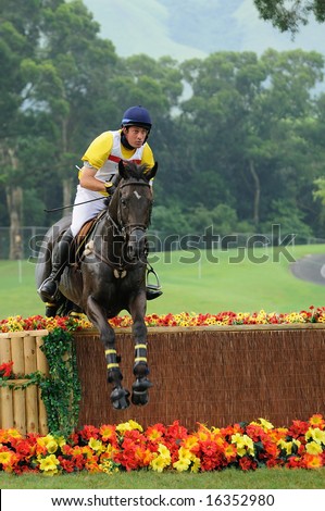 HONG KONG - AUGUST 11: Tosi Marcelo of Brazil participates in Eventing Cross-Country, Olympic Equestrian Events August 11, 2008 in Hong Kong, China