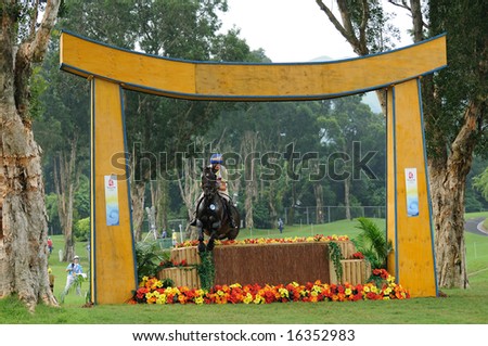 HONG KONG - AUGUST 11: Norling Katrin of Sweden participates in Eventing Cross-Country, Olympic Equestrian Events August 11, 2008 in Hong Kong, China