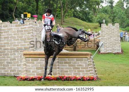 HONG KONG - AUGUST 11: Spolowicz Artur of Poland participates in Eventing Cross-Country, Olympic Equestrian Events August 11, 2008 in Hong Kong, China