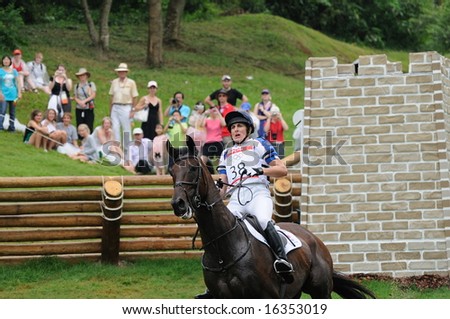 HONG KONG - AUGUST 11: Cook Kristina of Great Britain participates in Eventing Cross-Country, Olympic Equestrian Events August 11, 2008 in Hong Kong, China