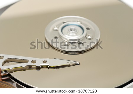 Close up of hard disk drive detail