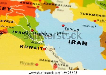 up of Iran and Iraq on map