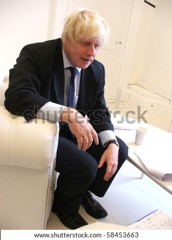 LONDON - SEPTEMBER 18: Boris Johnson attends London Fashion Week on September 18, 2009 in London.