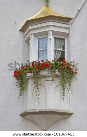 Bay window at a house in South Tyrol