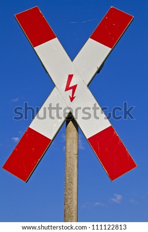 Andrew\'s Cross - warning signal, which can be found in front of each rail crossing