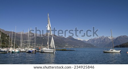 Overlooking the sailboats in the harbor of Callozzo and the northern part of Lake Como