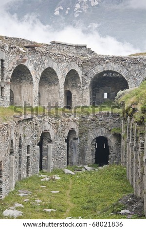Ruins of an Italian blocking forts that still in the 1st or second World War II used for military purposes