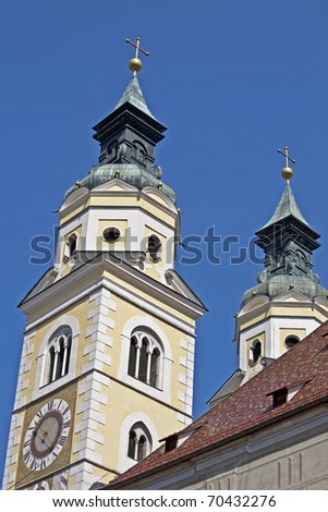 The twin towers of the cathedral of Brixen