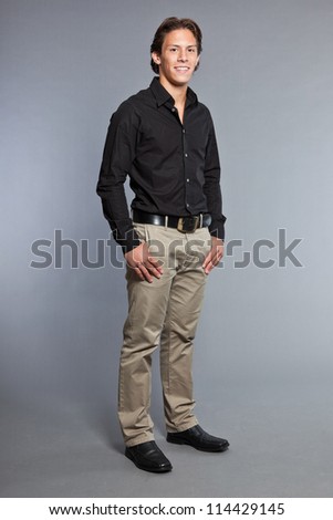 black shirt and khaki pants match