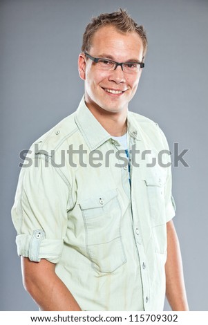 green shirt with blue jeans