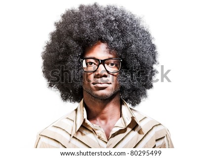 afro and glasses