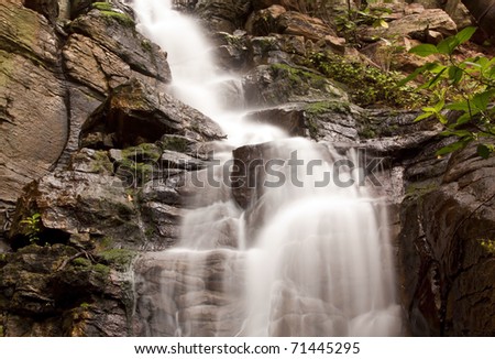 Small waterfall landscape with long exposure high in river