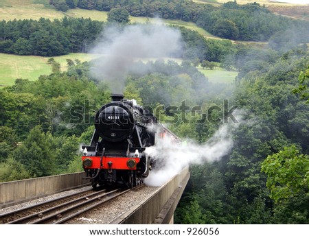 Steam train in the Hope Valley, Peak District National Park, Derbyshire,  England