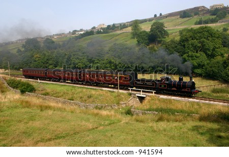 Steam Train in the heart of Bronte Country, West Yorkshire, England