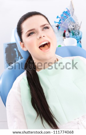 Happy patient came to the dentist