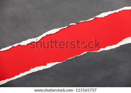 Torn edge textured paper with red space for your message