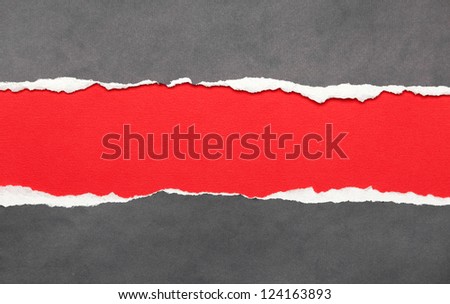 Ripped paper with red space for your message