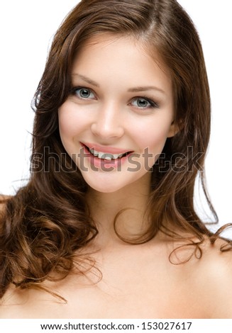 ringlets isolated on white concept of beauty and youth stock photo