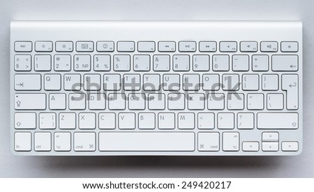Contemporary light keyboard of computer