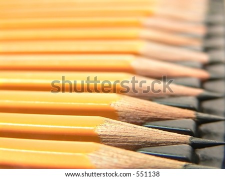 Pencils box close up shot