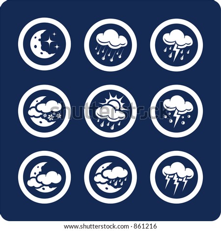 weather icons. stock vector : Weather icons
