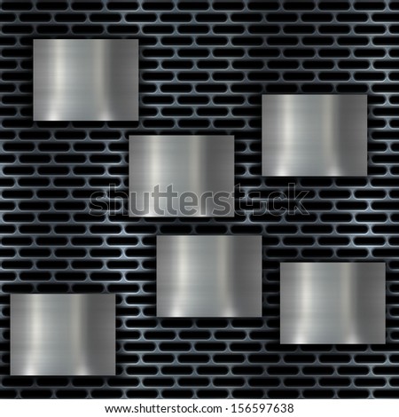 metal banner on grill background