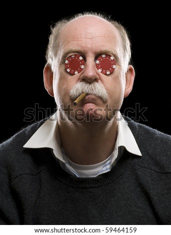 poker player cigar chips mouth portrait eyes shutterstock
