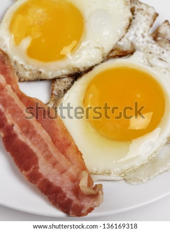 Fried Eggs And Bacon  ,Close Up