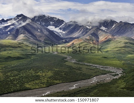 Mountain Landscape With A Cloudy Sky
