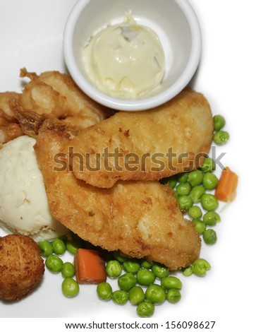 Fried Fish And Scallops With Vegetables