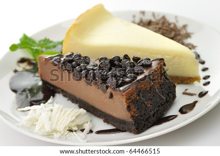 white and chocolate cheesecake