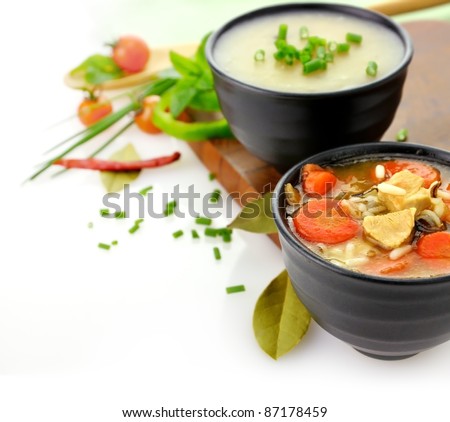 Chicken And Wild Rice Soup And Potato Cream Soup
