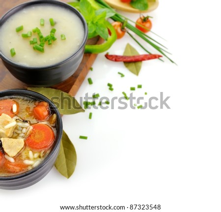Chicken And Wild Rice Soup And Potato Cream Soup