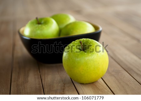 Bowl of green apples