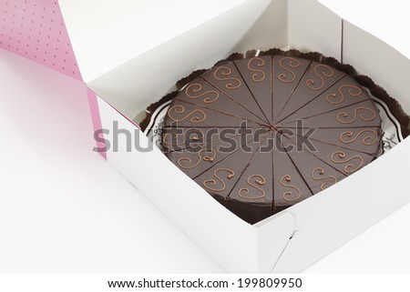 Sacher cake in box
