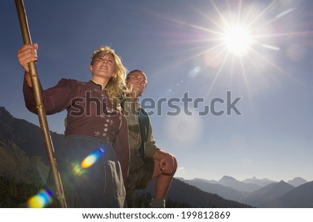 Couple on mountain pasture
