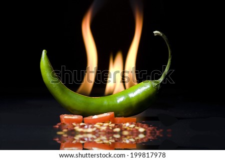 Pepper on fire