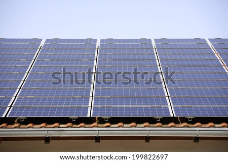 Germany, Bavaria, Schaeftlarn, Solar collectors