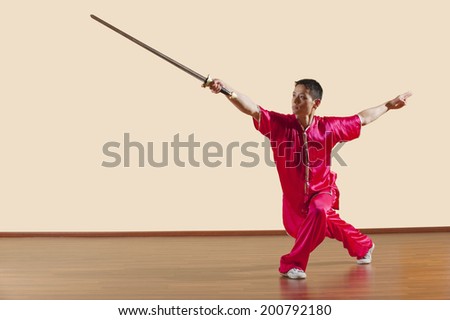 Kung Fu, Jianshu, Chabu shang ci, Man holding sword