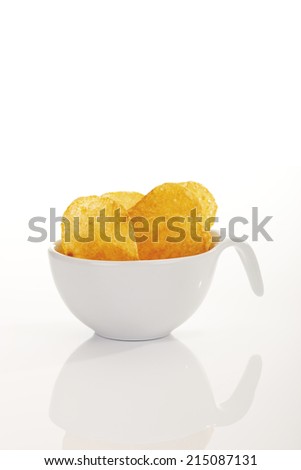 Potato chips in plastic cup