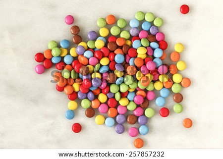 Smarties on marble