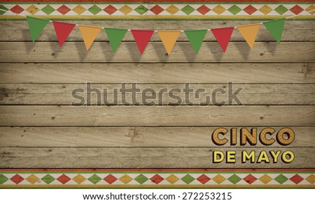 Cinco de Mayo, USA Mexican Celebration, Backgrounds. Wood copy space