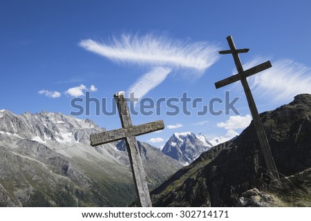 Switzerland, Mont collon, crosses