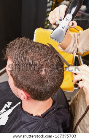 Man at the hair salon