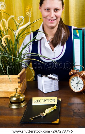 receptionist of hotel check in