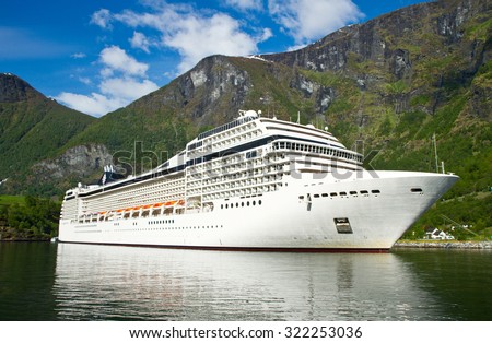 cruise ship in norway fjord