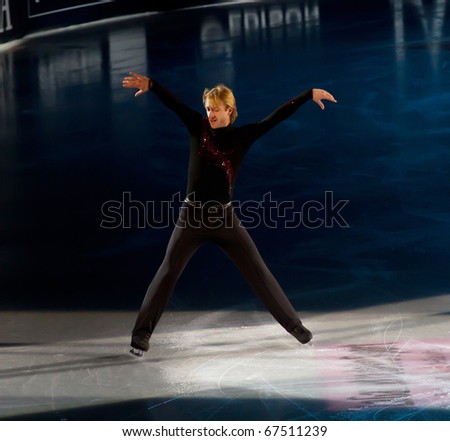 MILAN - DEC 18: Evgeni Plushenko during the Ice Christmas Gala in the Forum Arena, on December, 2010, in Milan.