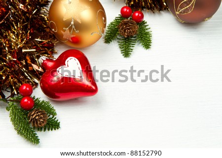 christmas decoration on wooden table
